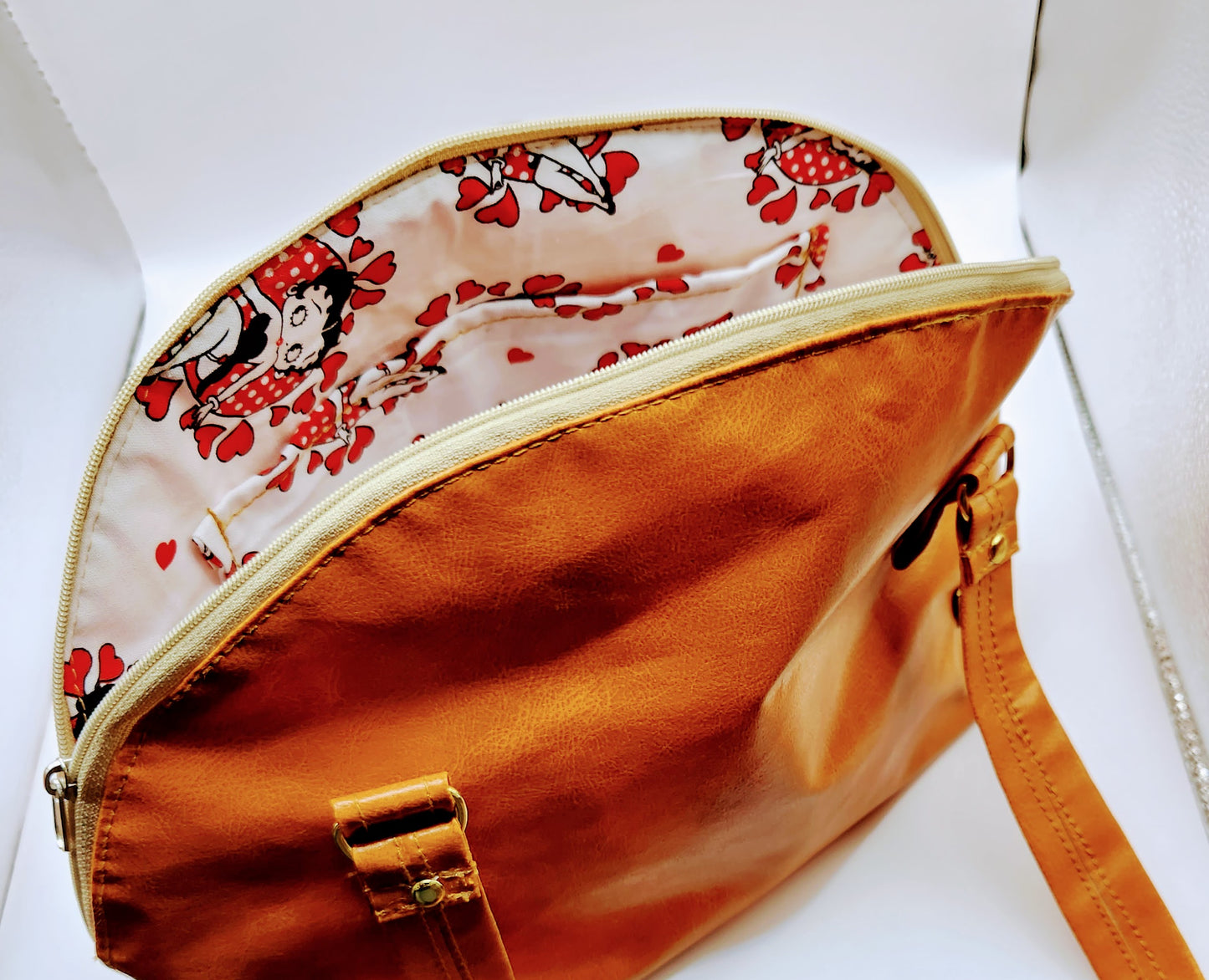 Dark Mustard Brown Clamshell Shoulder Bag