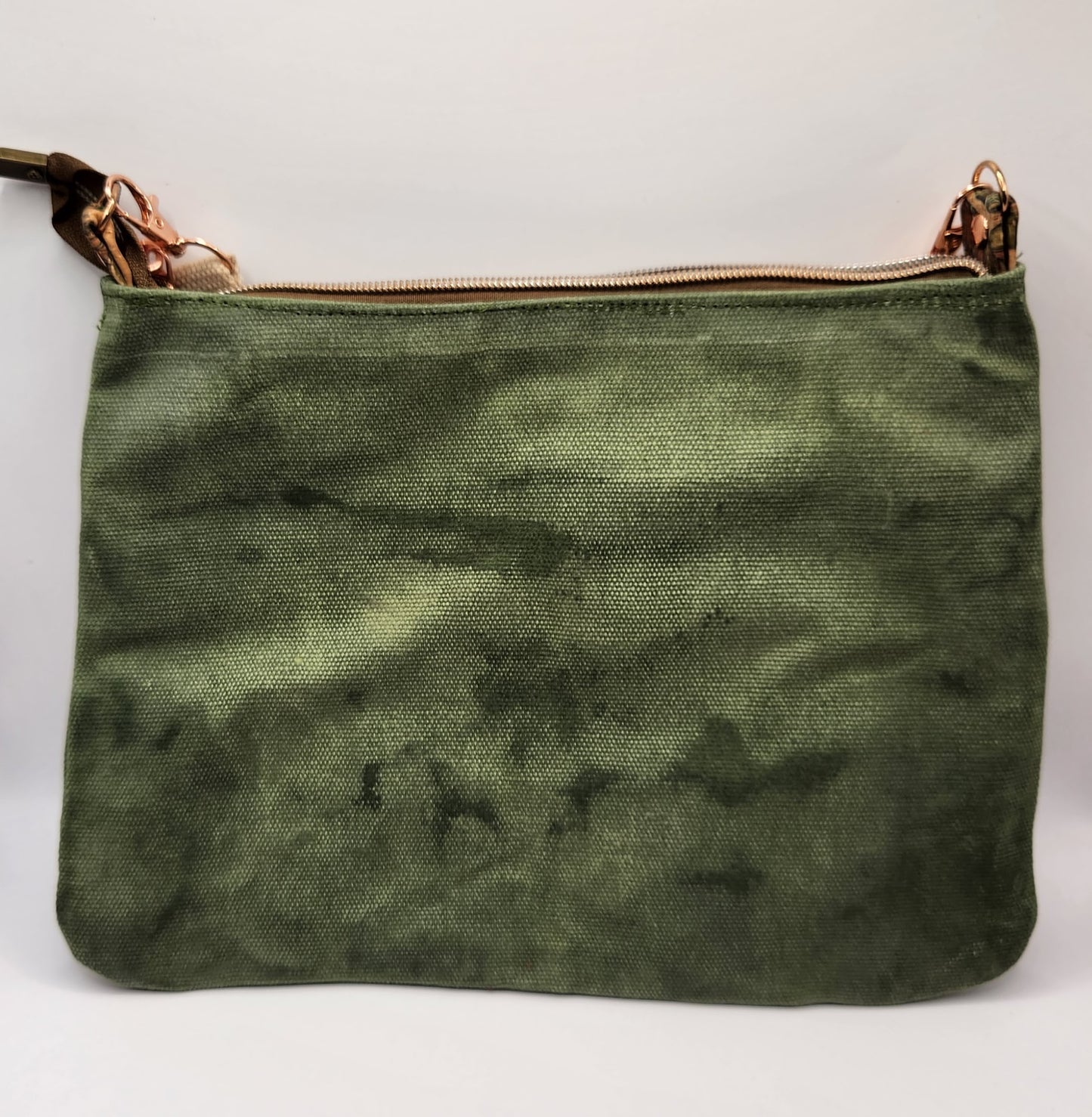 Green Waxed Canvas Sling Bag