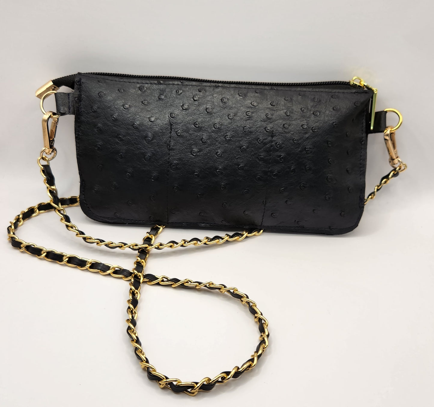 Navy Blue Clutch Style Leather Phone Bag