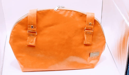 Dark Mustard Brown Clamshell Shoulder Bag
