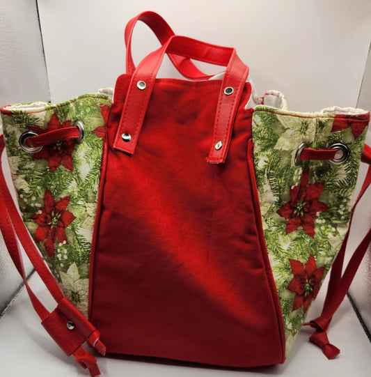 Red Front Christmas Draw String Purse