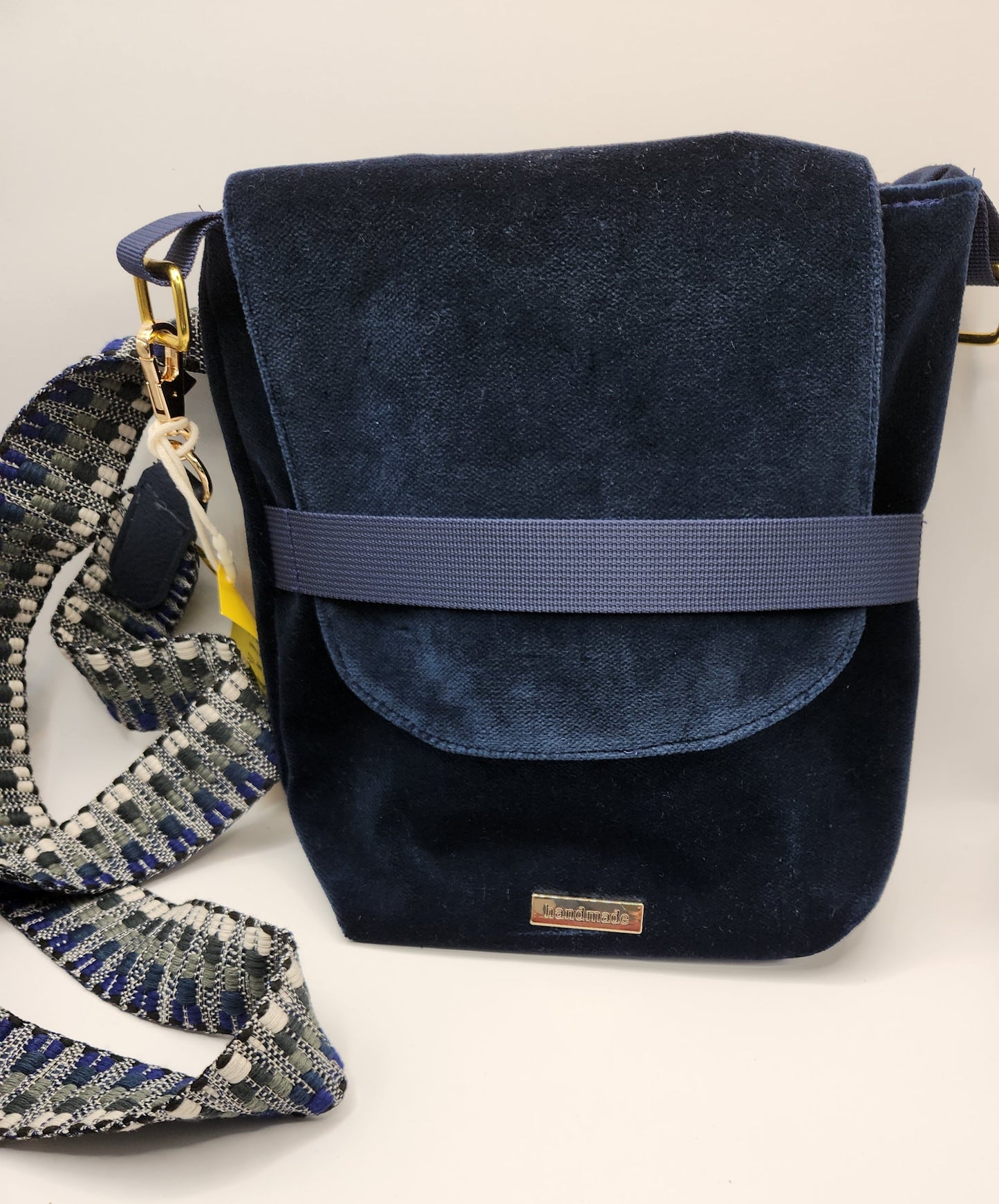 Blue Velvet Crossbody Bag