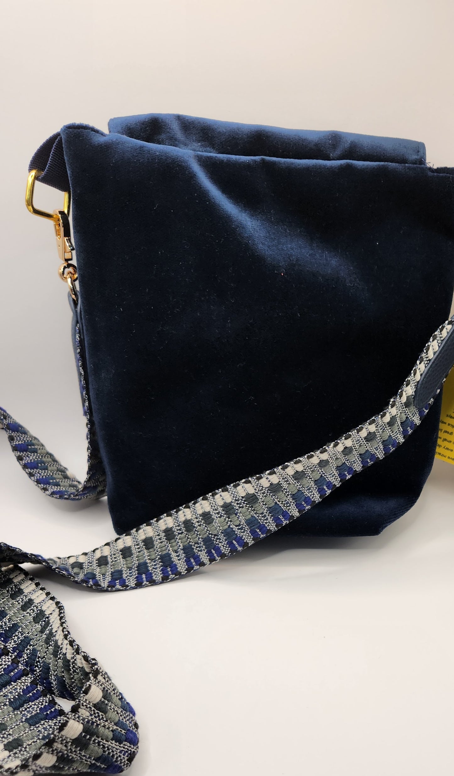 Blue Velvet Crossbody Bag