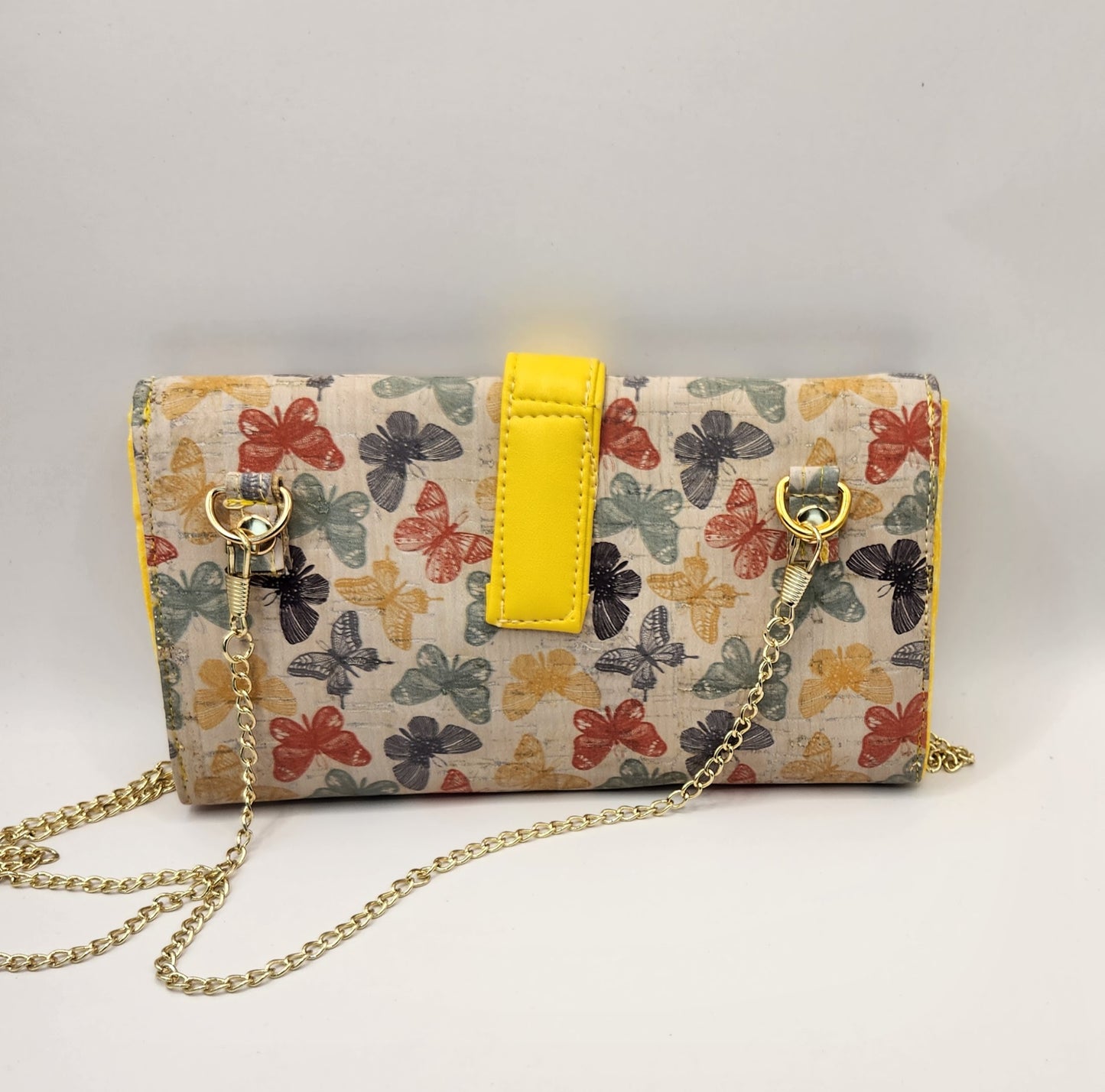 Butterfly Cork Phone Clutch Wallet Crossbody Strap