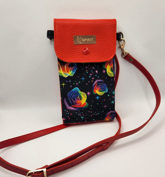 Phonebag with Cosmic Roses Pattern